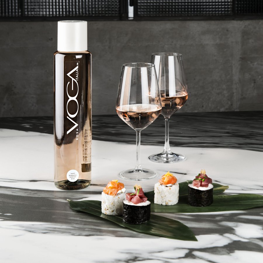 VOGA Ros&eacute; paired with sushi